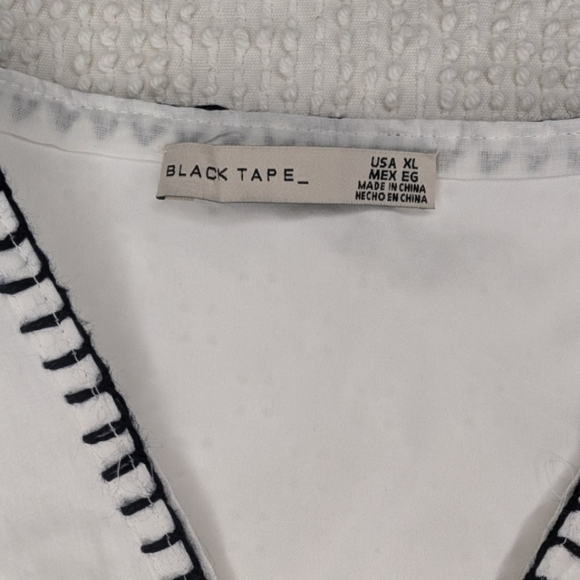 Black Tapeâ•‘White Eyelet Babydoll Dressâ•‘Size XL - Picture 5 of 8